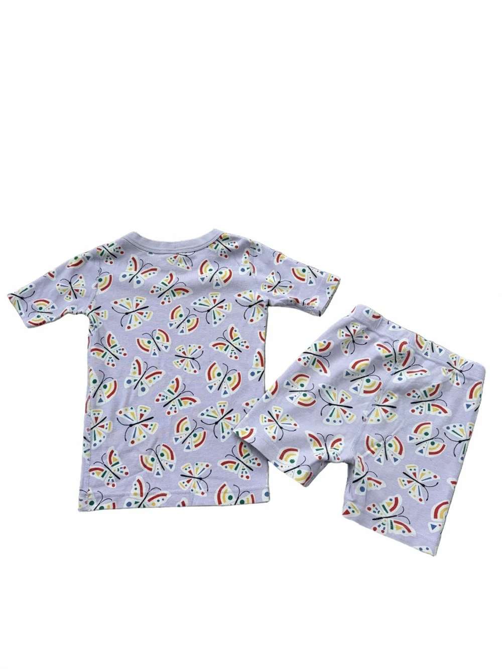 Hanna Andersson Size 120, 6-7, Light Purple Butterfly Print Short John Pajamas